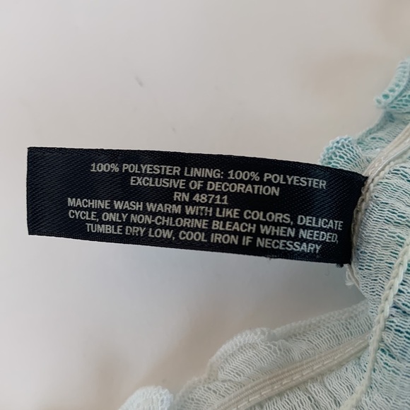 Massini Shirred Floral Blouse Flutter Angel Sleeves Size Large - Picture 9 of 12